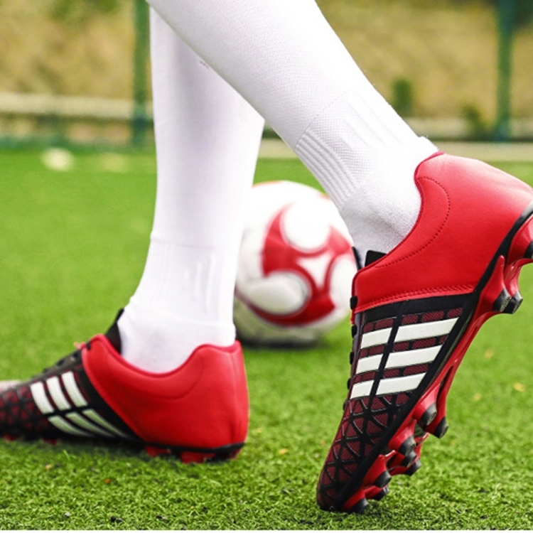 SUNSKY - Zapatos de fútbol de PU cómodos y ligeros para niños y adultos  (Color: Rojo Talla: 31)