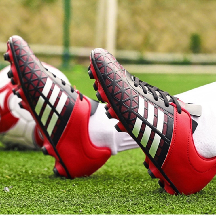 SUNSKY - Zapatos de fútbol de PU cómodos y ligeros para niños y adultos  (Color: Rojo Talla: 31)