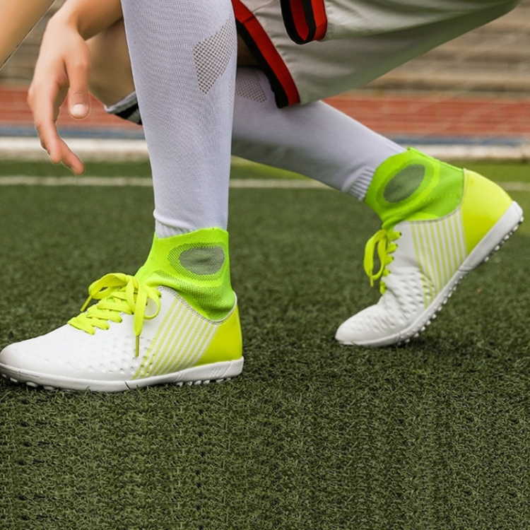 Zapatos de fútbol de caña alta ligeros y transpirables para adultos y niños  (Color: Blanco Talla: 42)