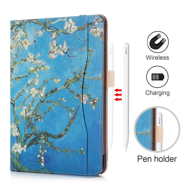 Apricot Flower Pattern Colored Painted Horizontal Flip PU Leather Case for iPad Pro 11 inch, with Holder & Sleep / Wake-up Function Apricot Flower Pattern Colored Painted Horizontal Flip PU Leather Case for iPad Pro 11 inch, with Holder & Sleep / Wake-up Function