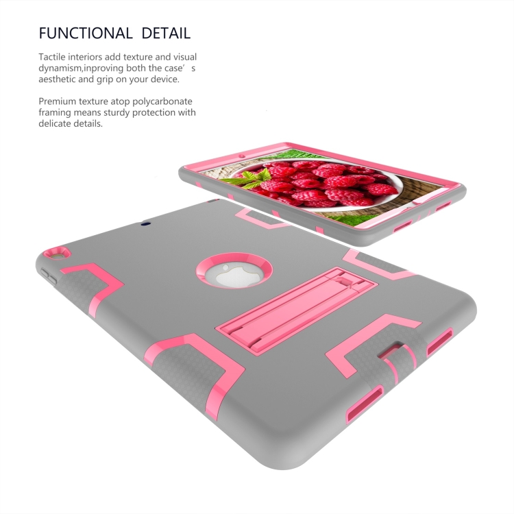 Contrast Color Silicone + PC Shockproof Case for iPad Air 2019 10.5 inch / Pro 10.5 inch, with Holder Contrast Color Silicone + PC Shockproof Case for iPad Air 2019 10.5 inch / Pro 10.5 inch, with Holder