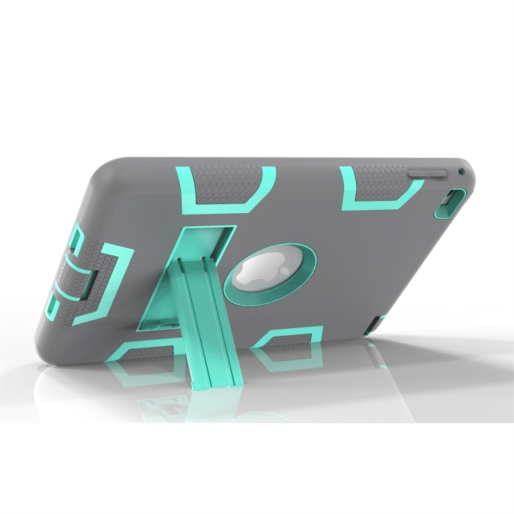 Contrast Color Silicone + PC Shockproof Case for iPad mini 5 / mini 4, with Holder(Grey+Mint Green) Contrast Color Silicone + PC Shockproof Case for iPad mini 5 / mini 4, with Holder(Grey+Mint Green)