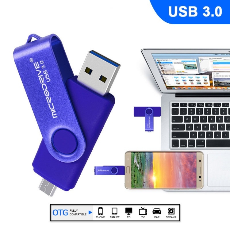 Unidad flash de doble cabezal, 2 enchufes, memoria USB USB de memoria USB,  PenDrive para teléfono móvil, PC, laptop, tableta (64 GB)