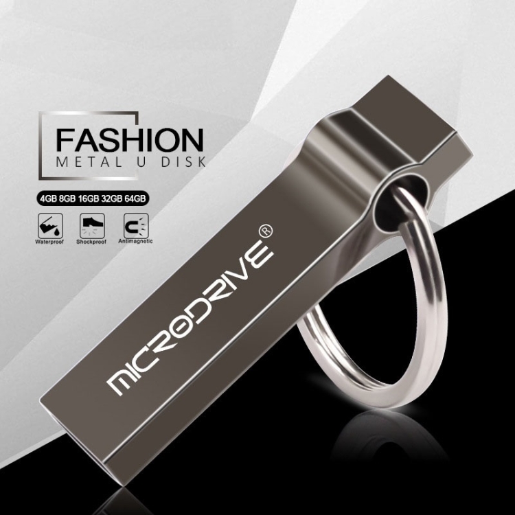 MicroDrive 32 GB USB 2.0 portachiavi in ​​metallo disco U (grigio)