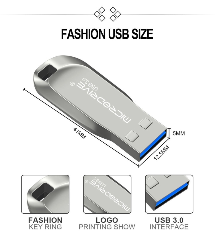 MicroDrive 32 Go USB 3.0 Mode Disque U rotatif en métal haute