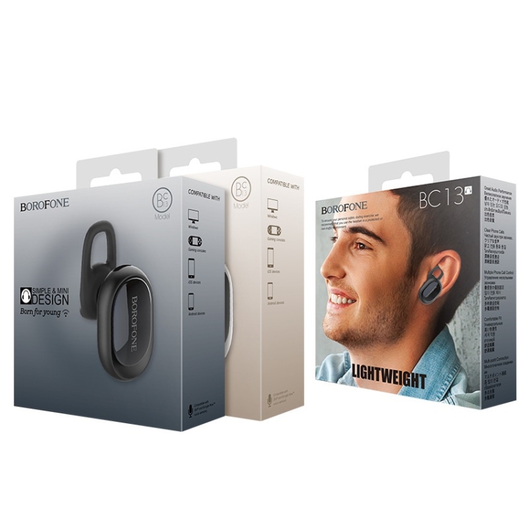 Borofone BC13 Feiyu Business Bluetooth Mini Fashion In-ear Earphone Headset (Black) Borofone BC13 Feiyu Business Bluetooth Mini Fashion In-ear Earphone Headset (Black)