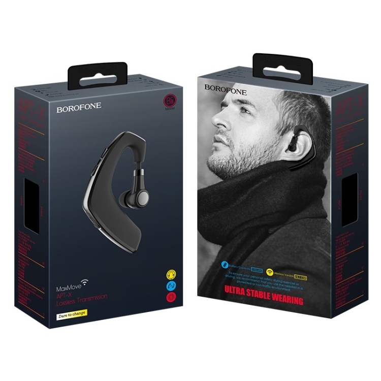 Borofone BC18 Maidong Business Fashion Hanging Ear Type Wireless Bluetooth Music Earphone (Black) Borofone BC18 Maidong Business Fashion Hanging Ear Type Wireless Bluetooth Music Earphone (Black)