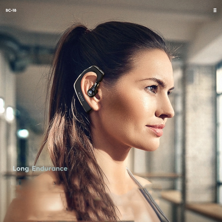 Borofone BC18 Maidong Business Fashion Hanging Ear Type Wireless Bluetooth Music Earphone (Black) Borofone BC18 Maidong Business Fashion Hanging Ear Type Wireless Bluetooth Music Earphone (Black)