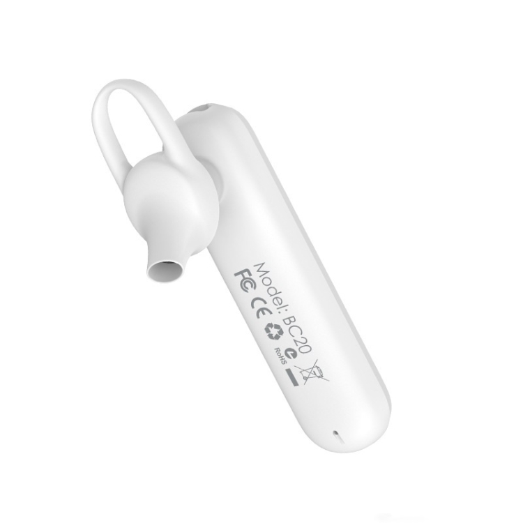 Borofone BC20 Spiritual Bluetooth Headset Mini Business Wireless Hanging Ear Type Earphones (White) Borofone BC20 Spiritual Bluetooth Headset Mini Business Wireless Hanging Ear Type Earphones (White)