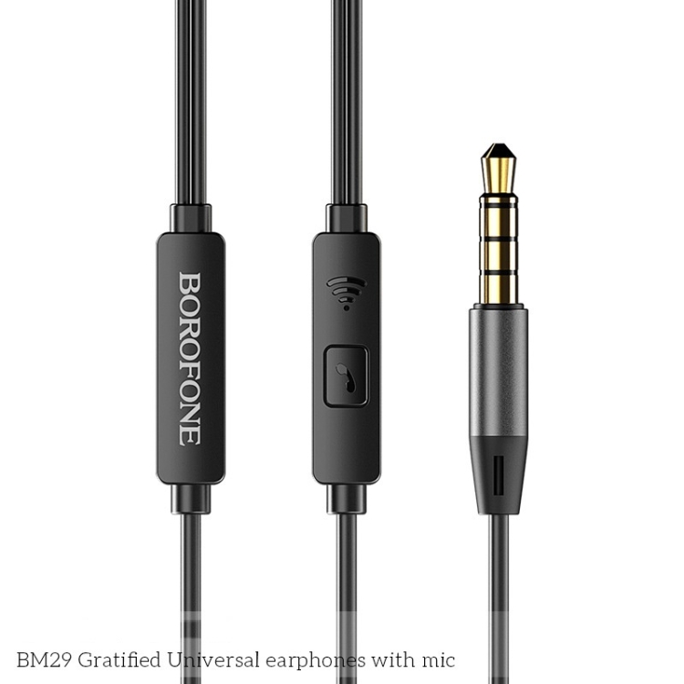 Borofone BM29 3.5mm Gratified Universal Business Headset In-ear Earphones with Mic & Line Control (White) Borofone BM29 3.5mm Gratified Universal Business Headset In-ear Earphones with Mic & Line Control (White)