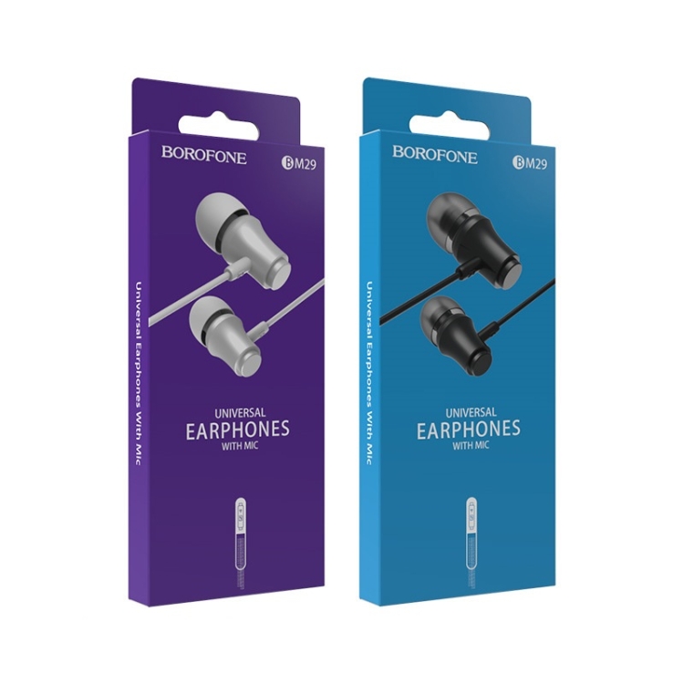 Borofone BM29 3.5mm Gratified Universal Business Headset In-ear Earphones with Mic & Line Control (White) Borofone BM29 3.5mm Gratified Universal Business Headset In-ear Earphones with Mic & Line Control (White)