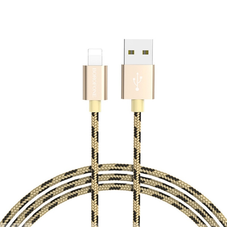 Borofone BX24 Ring Current 8 Pin to USB Weave Charging Data Cable for iPhone X, iPhone 8 & 8 Plus, iPhone 7 & 7 Plus, iPhone 6 & 6s, iPhone 6 Plus & 6s Plus (Gold) Borofone BX24 Ring Current 8 Pin to USB Weave Charging Data Cable for iPhone X, iPhone 8 & 8 Plus, iPhone 7 & 7 Plus, iPhone 6 & 6s, iPhone 6 Plus & 6s Plus (Gold)
