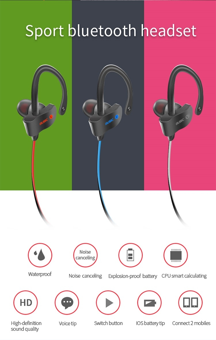 Moloke S2 Hanging Ear Sports Bluetooth Earphones Waterproof Anti-sweat Sound Headset (Blue) Moloke S2 Hanging Ear Sports Bluetooth Earphones Waterproof Anti-sweat Sound Headset (Blue)