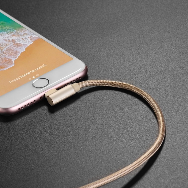 Borofone BX26 8 Pin USB Elbow Charging Data Cable for iPhone X, iPhone 8 & 8 Plus, iPhone 7 & 7 Plus, iPhone 6 & 6s, iPhone 6 Plus & 6s Plus (Gold) Borofone BX26 8 Pin USB Elbow Charging Data Cable for iPhone X, iPhone 8 & 8 Plus, iPhone 7 & 7 Plus, iPhone 6 & 6s, iPhone 6 Plus & 6s Plus (Gold)