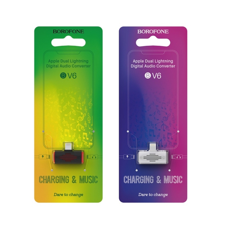 Borofone BV6 Dual 8 Pins to 8 Pin Charging & Music Digital Audio Mini Converter Borofone BV6 Dual 8 Pins to 8 Pin Charging & Music Digital Audio Mini Converter