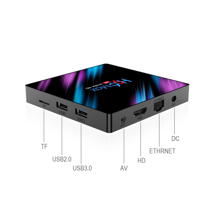 H96 Max-3318 4K Ultra HD Android TV Box con control remoto, Android 9.0, RK3318 Quad-Core 64bit Cortex-A53, WiFi 2.4G / 5G, Bluetooth 4.0, 4GB + 32GB - 8