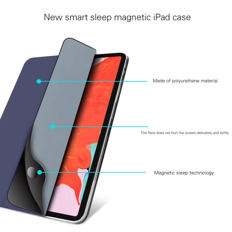 Mutural Famous Authority Series Magnetic Leather Case for iPad Pro 12.9 inch (2018), with Folding Holder & Sleep / Wake-up Function(Blue) Mutural Famous Authority Series Magnetic Leather Case for iPad Pro 12.9 inch (2018), with Folding Holder & Sleep / Wake-up Function(Blue)