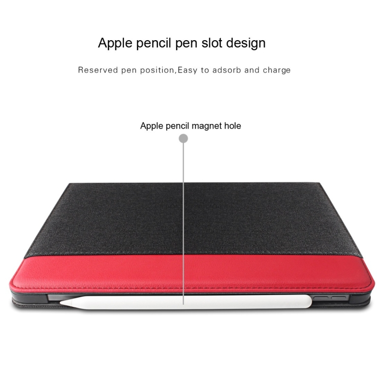 Mutural British Series Color Matching PC + Canvas PU Leather Case for iPad Pro 12.9 inch (2018), with Holder & Pen Slot Mutural British Series Color Matching PC + Canvas PU Leather Case for iPad Pro 12.9 inch (2018), with Holder & Pen Slot