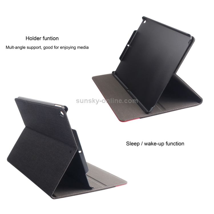 Mutural British Series Color Matching PC + Canvas PU Leather Case for iPad Pro 10.5 inch, with Holder & Sleep / Wake-up Function Mutural British Series Color Matching PC + Canvas PU Leather Case for iPad Pro 10.5 inch, with Holder & Sleep / Wake-up Function