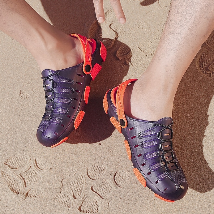 Tendencia juvenil Zapatos cómodos y transpirables de dos usos Jelly Beach  Hole para hombres (Color: Azul oscuro Talla: 45)