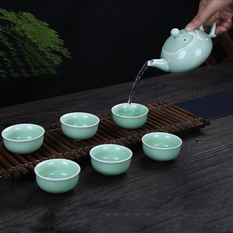 1pc China Longquan Celadon Ceramic Kung Fu Tea Set Plum Green Teapot  160cc 