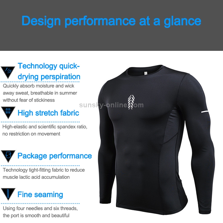 Men High Neck Fitness Long Sleeve Athletic Running T-Shirt Stretch