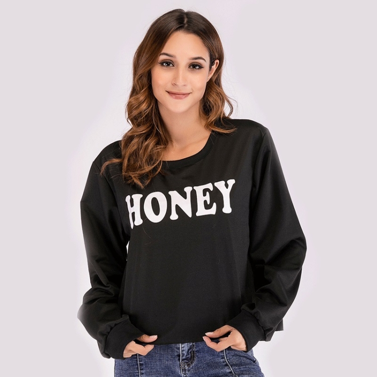 Dropship Cotton Black White Long Sleeve T-shirt Women Letters Printed Tight  Turtleneck to Sell Online at a Lower Price