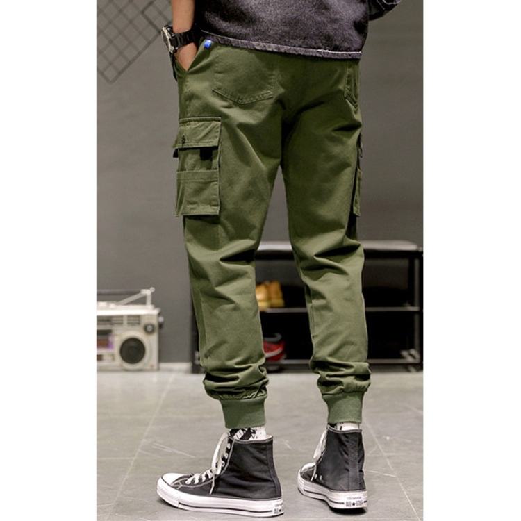 Pantalones cargo sueltos Pantalones casuales Pantalones delgados Piernas  cerradas (Color: Verde militar Talla: XXL)