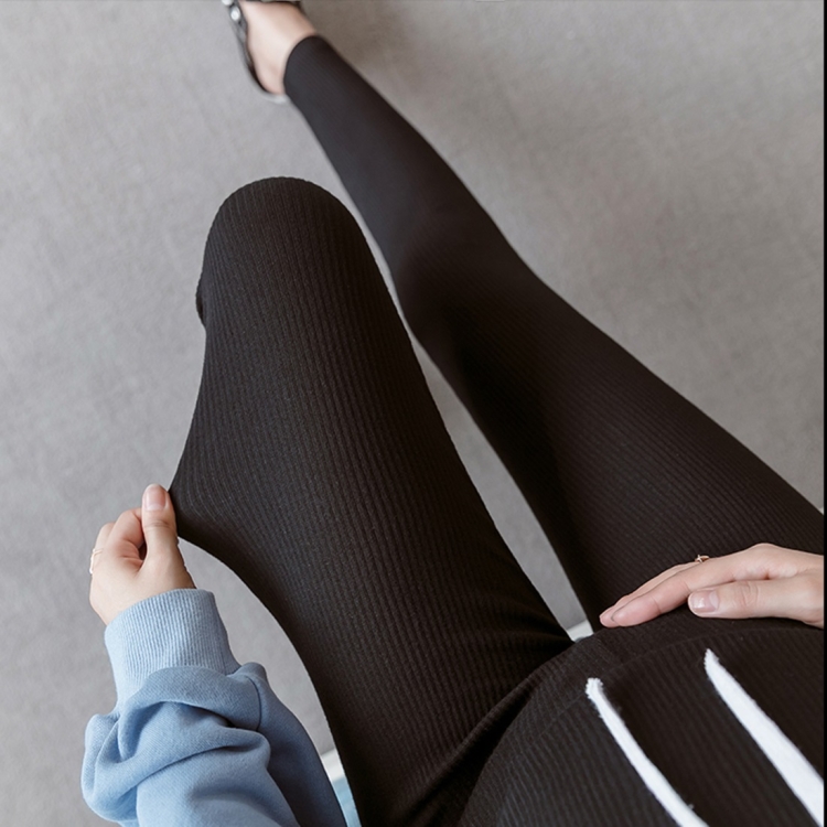 Autumn Leggings Wear Fashionable Trendy Mother Threaded Pants (Color:Dark  Gray Size:L)
