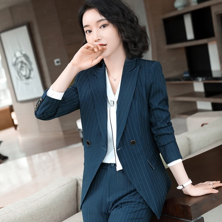 Business Wear Fashion Casual Suit Work Clothes Suit, Style: Coat + Pants +  Shirt (Color:Blue Size:S)