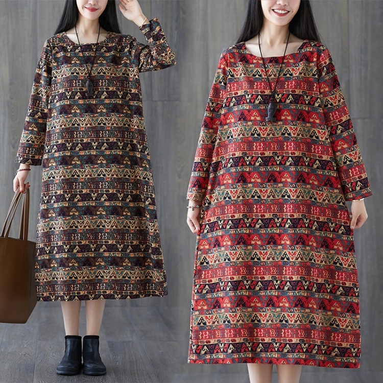Bán sỉ vải lanh vải cotton dài A-Line lỏng a-Line chất lượng cao Mặc váy  cho phụ nữ - Trung Quốc Váy y váy nữ giá