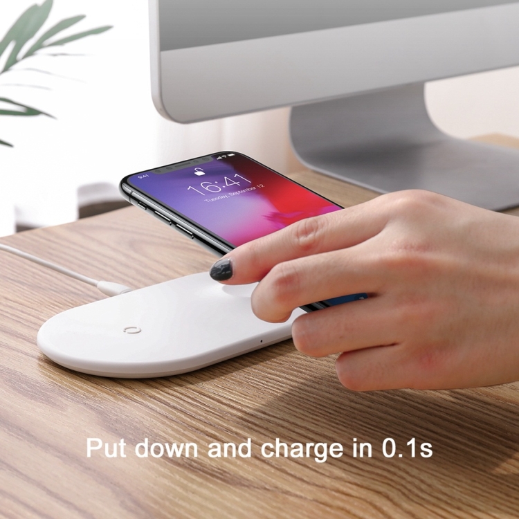 Baseus WX2IN1-02 2 in 1 10W Qi Standard Smart Wireless Charger