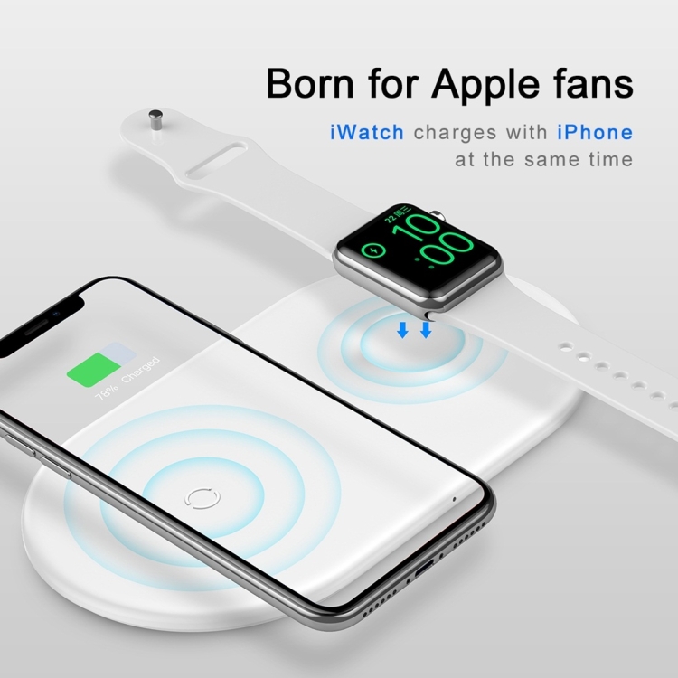 Baseus WX2IN1-02 2 in 1 10W Qi Standard Smart Wireless Charger