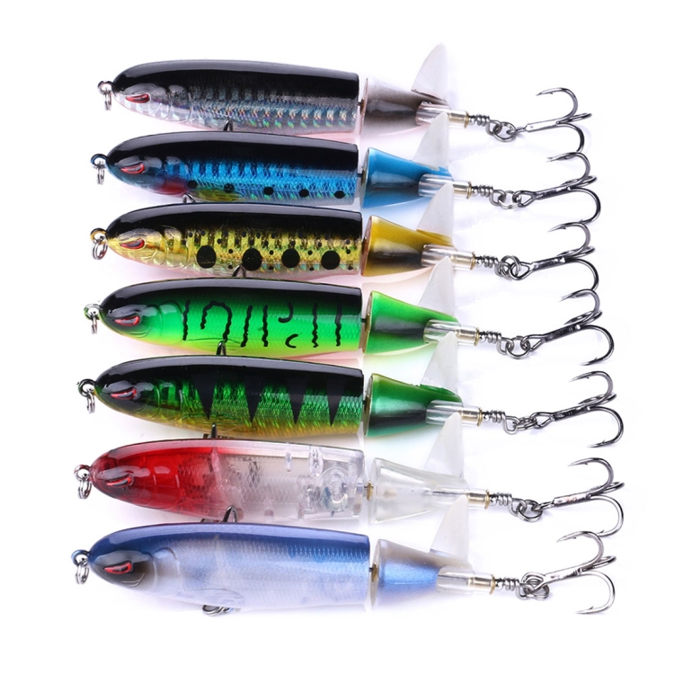 Hengjia Fishing Lures for Bass, Whopper Lure Plopper Lures Kit for Bass Trout, Bass Topwater Lures with Floating Rotating Tail for Freshwater