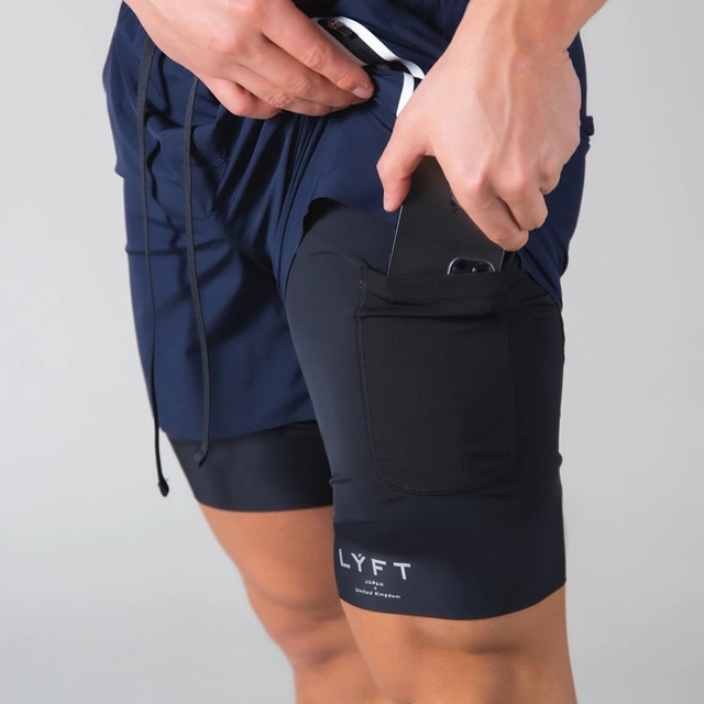 Mens Lyft quick-drying double layer shorts