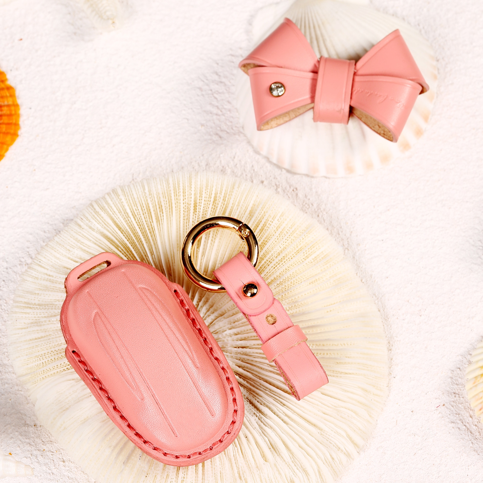 SUNSKY Hallmo Car Female Style Cowhide Leather Key 