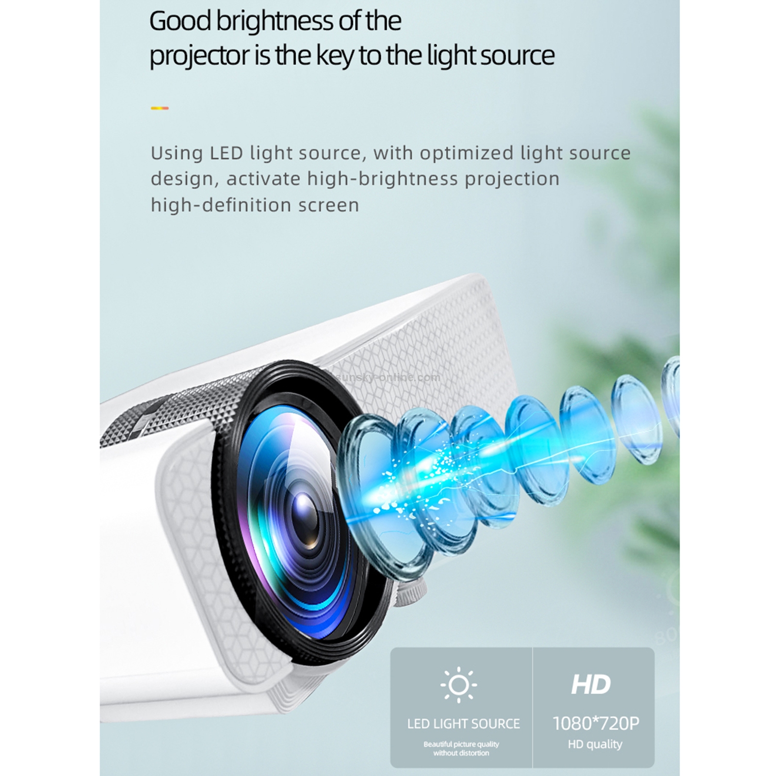 YG400 1.5-3m 50-100 inch LED Projector HD Home Theater with Remote Control, Support HDMI, VGA, AV, SD, USB, Standrad Version(Black)