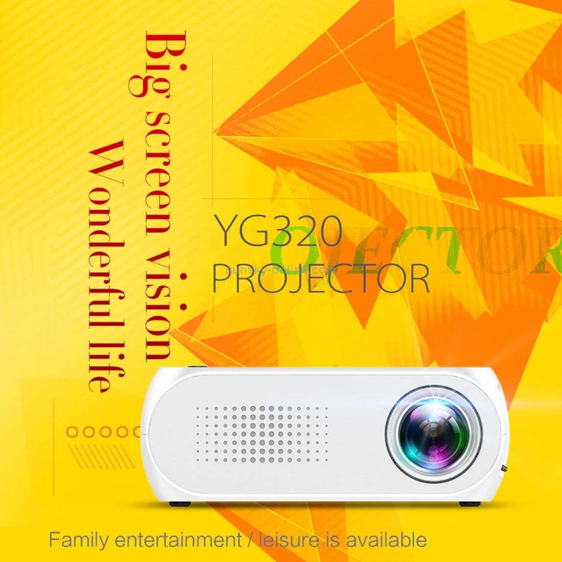 YG320 320*240 Mini LED Projector Home Theater, Support HDMI & AV & SD & USB (White)