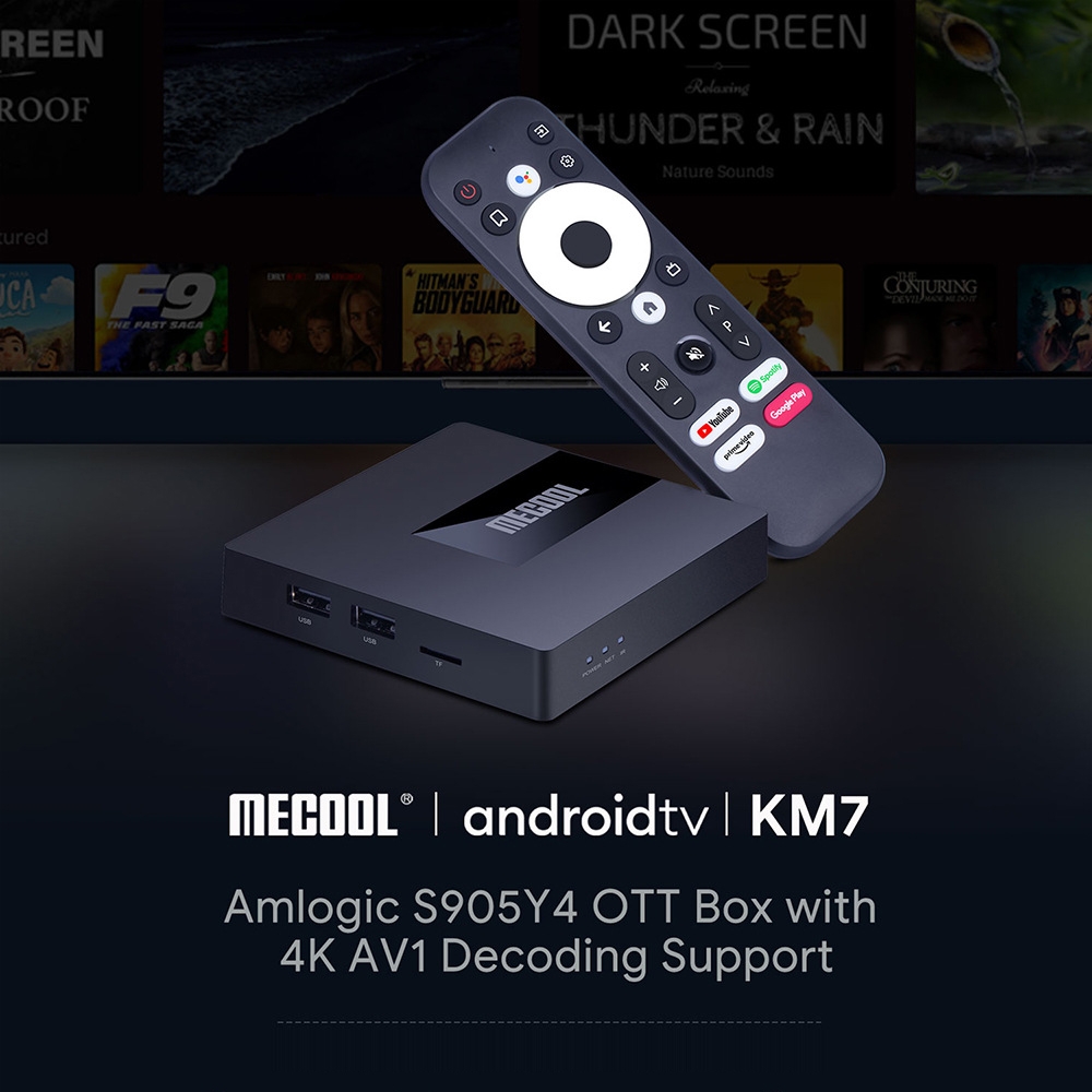SUNSKY MECOOL KM7 4K TV Box, Android 11 Amlogic S905Y4 CPU 4GB+64GB