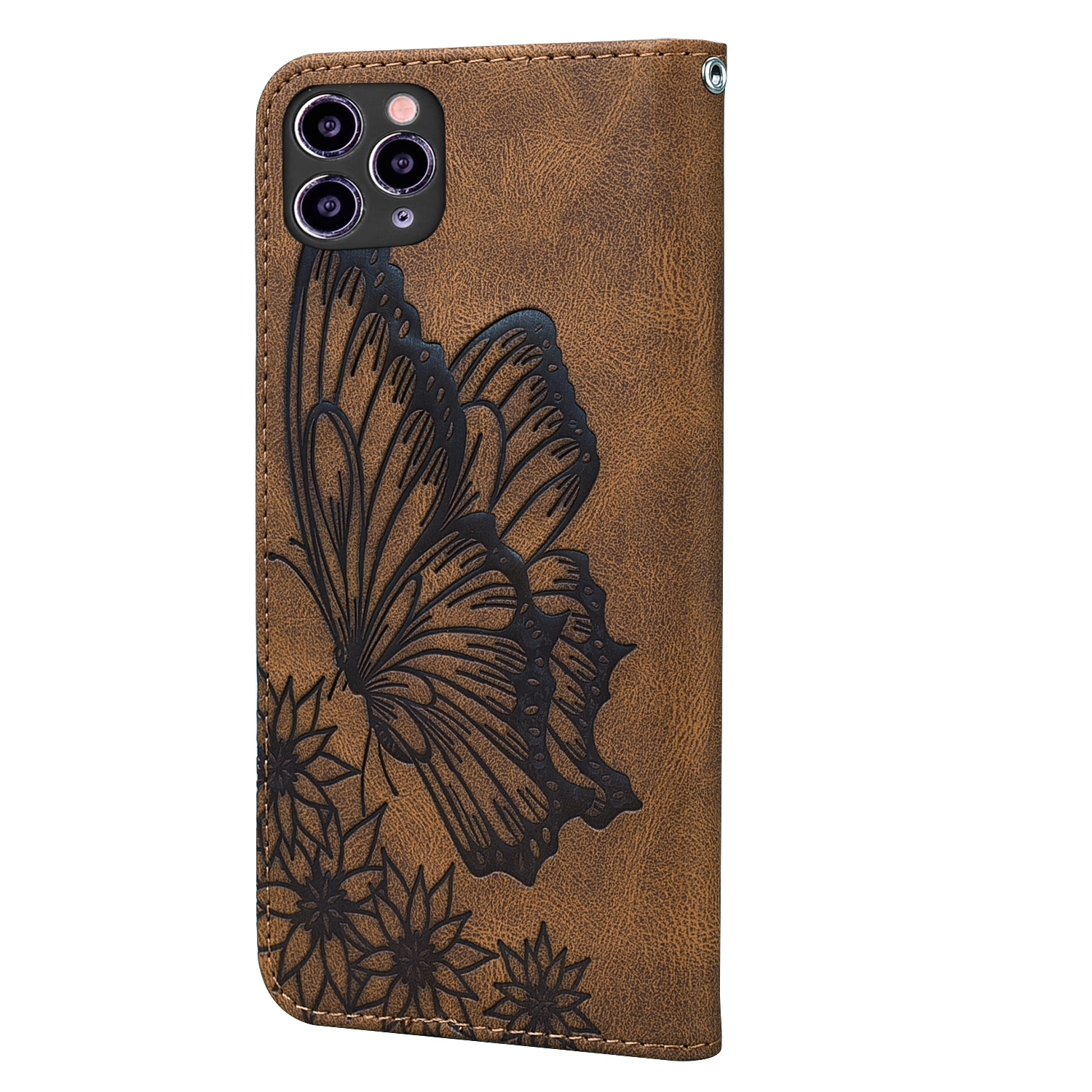 15% OFF by SUNSKY COUPON CODE: EDA005635801 for For iPhone 15 Pro Max Retro Skin Feel Butterflies Embossing Leather Phone Case(Blue)