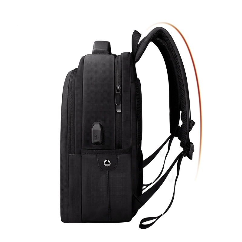 SJ01 Business Casual Computer Backpack with USB Charging Port, Size:13-15 inch Universal(Black)