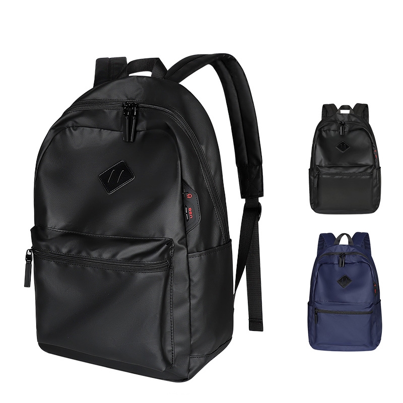 SJ03 13-15.6 inch Universal Large-capacity Laptop Backpack with USB Charging Port & Headphone Port(Black)