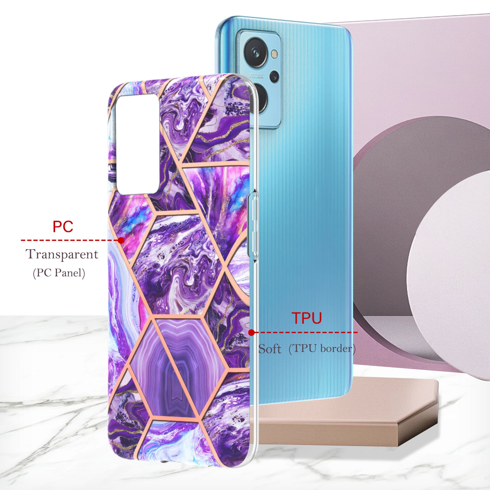 15% OFF by SUNSKY COUPON CODE: EDA0051755 for For OPPO A78 4G Electroplating IMD TPU Phone Case(Pink Scales)