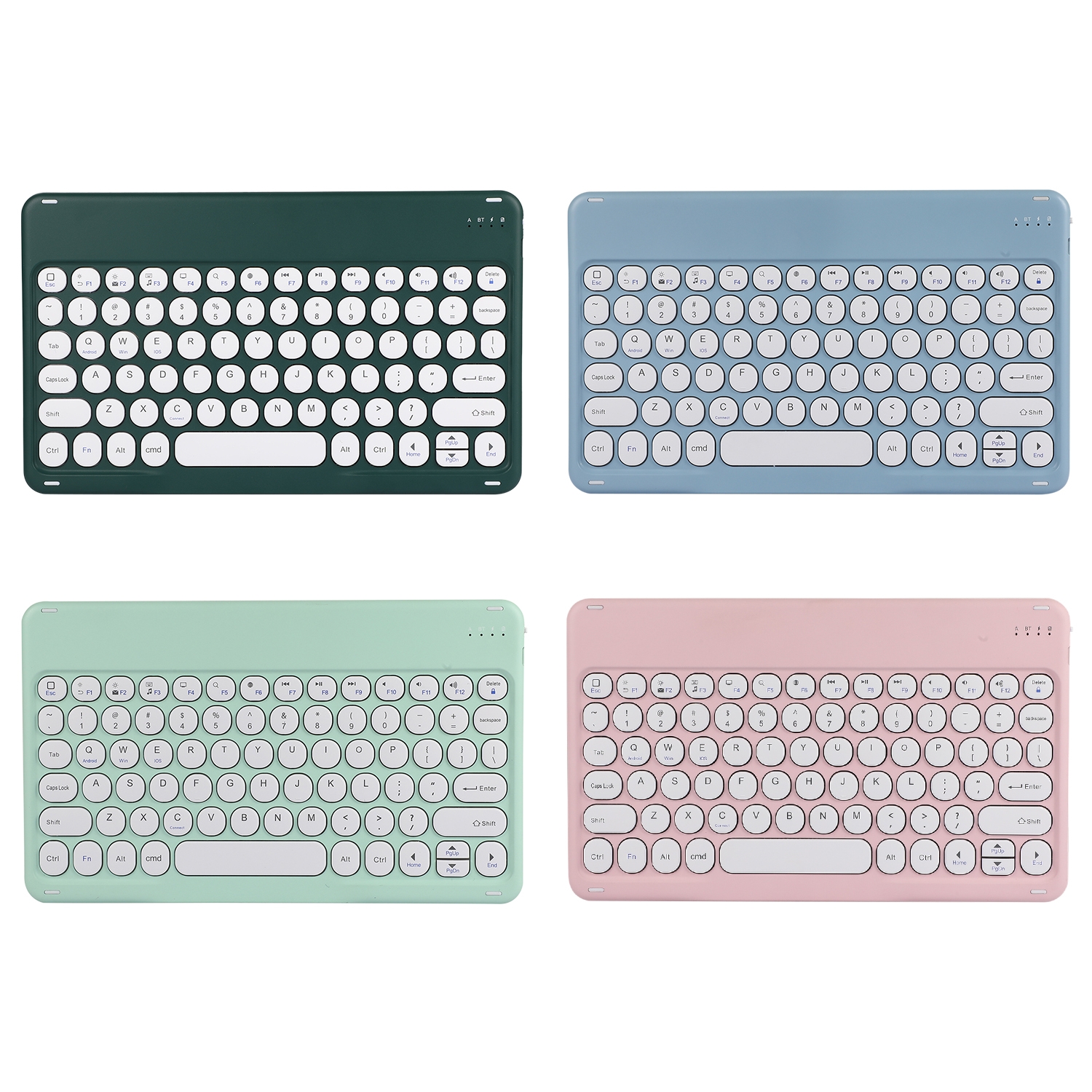 X4 Universal Round Keys Panel Spray Color Bluetooth Keyboard(White)