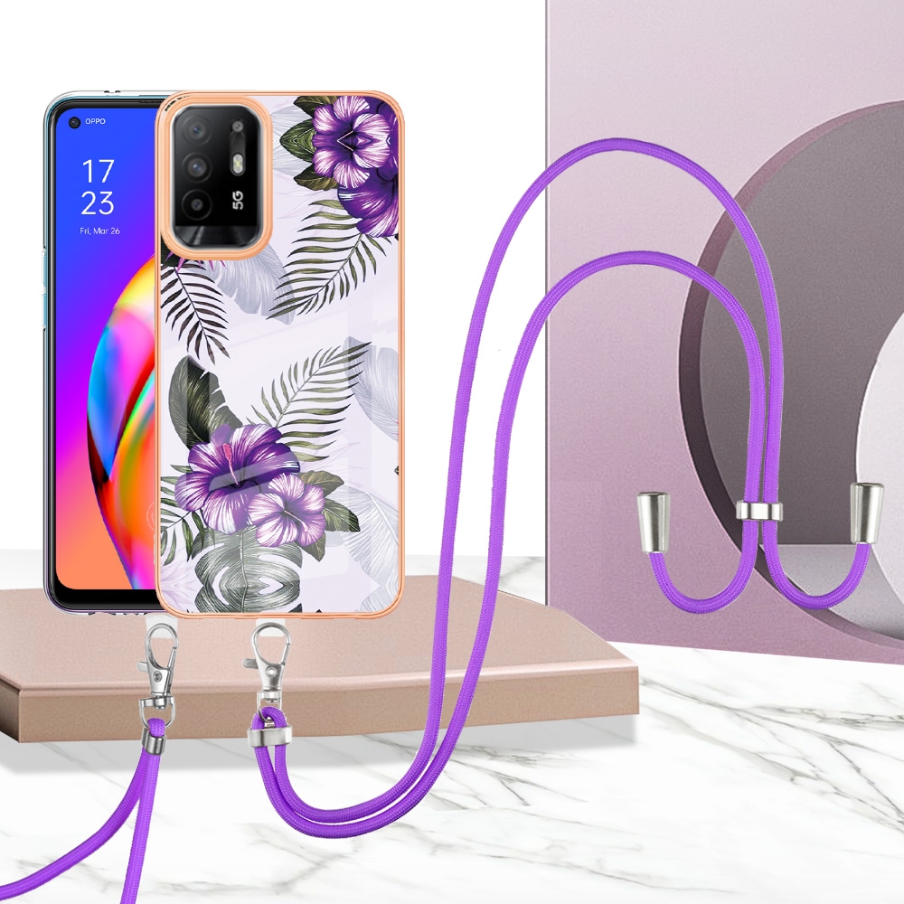 15% OFF by SUNSKY COUPON CODE: EDA0051755 for For OPPO Reno10 5G Global Electroplating IMD TPU Phone Case(Purple Flower)