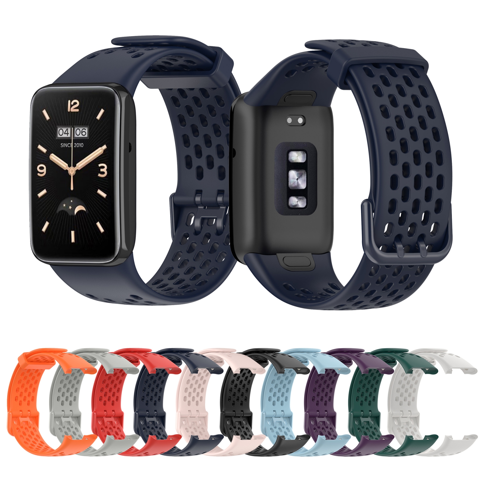 SUNSKY - สำหรับ Xiaomi Mi Band 7 Pro สายนาฬิกา TPU ระบายอากาศได้ (สีน้ำ ...