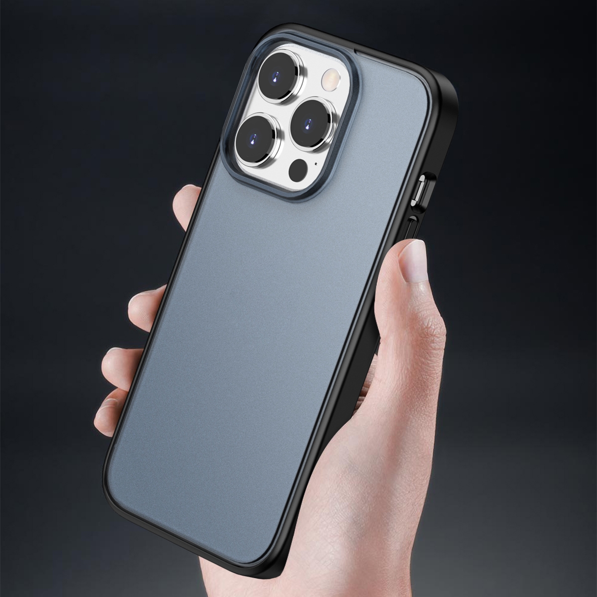 15% OFF by SUNSKY COUPON CODE: EDA0056960 for For iPhone 13 Pro Max Frosted Metal Hybrid TPU Holder Phone Case(Black)