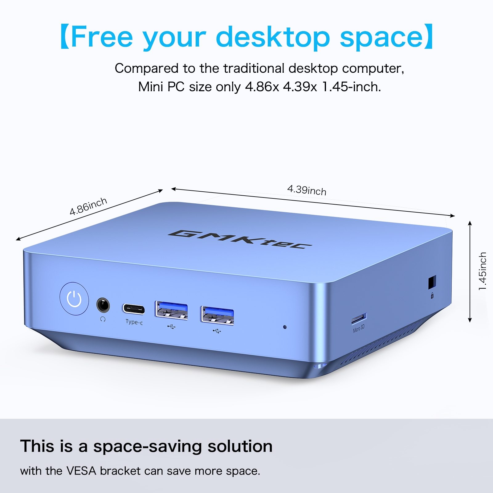 GMK KB10 Windows 11 Home Mini PC, 16GB+512GB, AMD Ryzen 7 5800U Quad Core, Support WiFi & BT(US Plug)