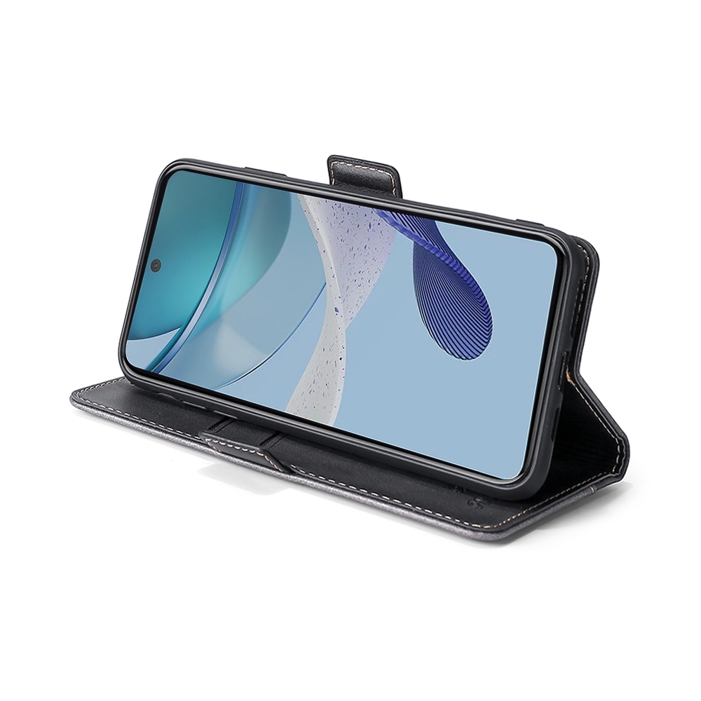 For Tecno Spark 10 Pro Contrast Color Side Buckle Leather Phone Case(Purple + Rose Red)