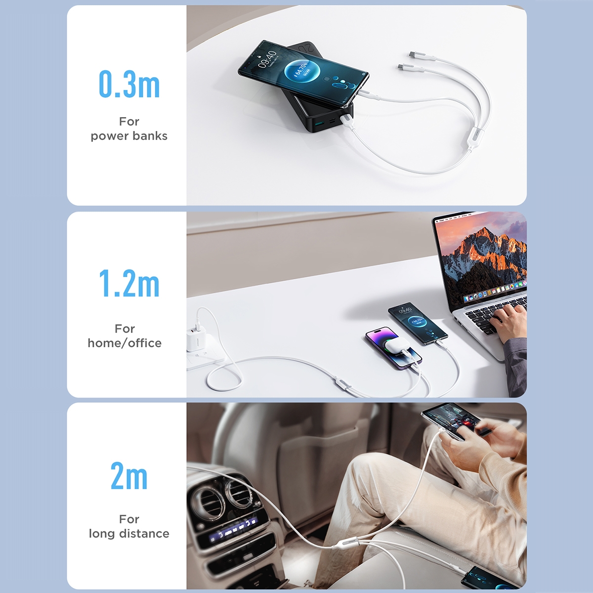 Cavo Joyroom S-A42 Crystal-Clear USB-C A Lightning 30W – Ricarica Rapida 1,2 M, Intrecciato Nylon Bianco